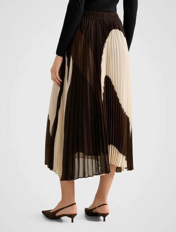 forever new  EVA Color Block Pleated Midi Skirt for Women | Best Price UAE